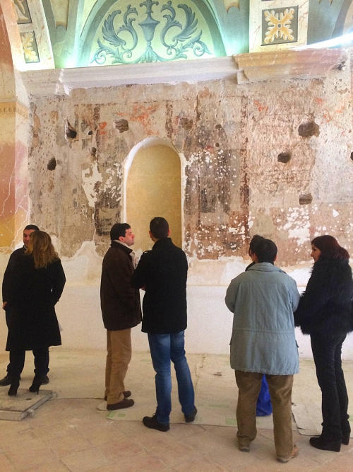 Bolaños continúa con las labores de restauración para consolidar las pinturas murales de la Ermita del Cristo de la Columna