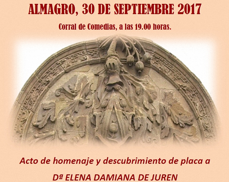 Almagro rendirá homenaje este sábado a Elena Damiana de Juren con una placa en el Corral de Comedias