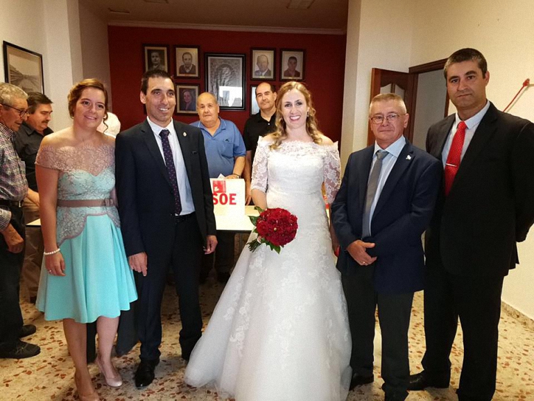 Equipo de Gobierno Socialista del Ayuntamiento de Almagro en la boda de Maria Jesús Villaverde Malagón