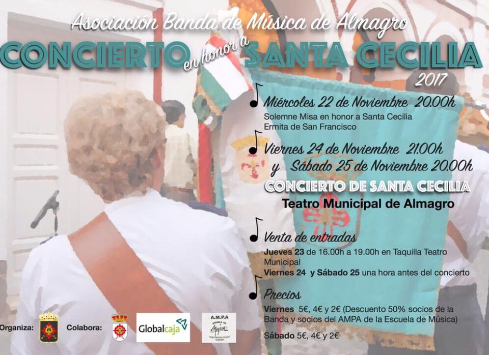 Almagro La Banda de Música de Almagro celebrará dos conciertos para festejar su patrona Santa Cecilia